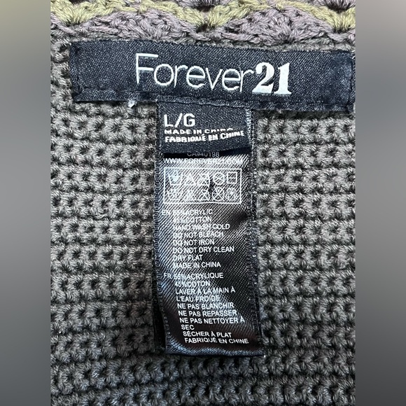 Forever 21 Y2K Womens Large L Colorful Crochet Boho Festival Vest Hippie 2000s - Picture 6 of 6